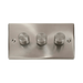 Front view of Click Deco Satin Chrome 3G LED Dimmer Switch