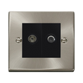 Click Deco Satin Chrome TV and Satellite Socket VPSC170MBK