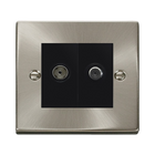 Click Deco Satin Chrome TV and Satellite Socket VPSC170MBK