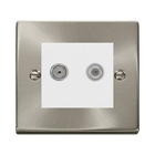 Click Deco Satin Chrome TV and Satellite Socket VPSC170MWH