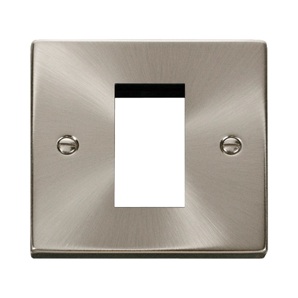 Scolmore Click Deco Satin Chrome 1 Gang New Media Euro Plate – 1 Aperture VPSC310