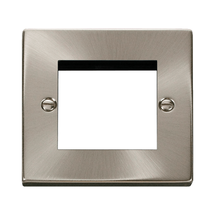 Scolmore Click Deco Satin Chrome 1 Gang New Media Euro Plate – 2 Apertures VPSC311