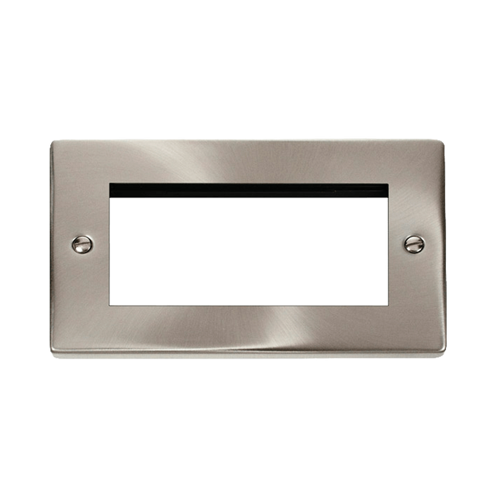 Front view of Click Deco Satin Chrome 4G Euro Plate