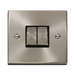 Front view of Click Deco Satin Chrome 2G Light Switch