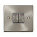Front view of Click Deco Satin Chrome 2G Light Switch