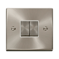Front view of Click Deco Satin Chrome 2G Light Switch