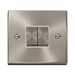 Front view of Click Deco Satin Chrome 2G Light Switch