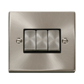 Front view of Click Deco Satin Chrome 3G Light Switch