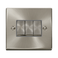 Front view of Click Deco Satin Chrome 3G Light Switch
