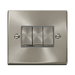Front view of Click Deco Satin Chrome 3G Light Switch