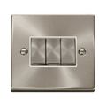Front view of Click Deco Satin Chrome 3G Light Switch
