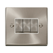 Front view of Click Deco Satin Chrome 3G Light Switch