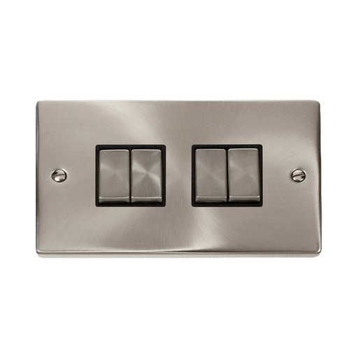 Front view of Click Deco Satin Chrome 4G Light Switch
