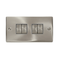 Front view of Click Deco Satin Chrome 4G Light Switch