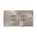 Front view of Click Deco Satin Chrome 4G Light Switch