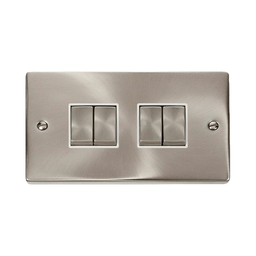 Front view of Click Deco Satin Chrome 4G Light Switch