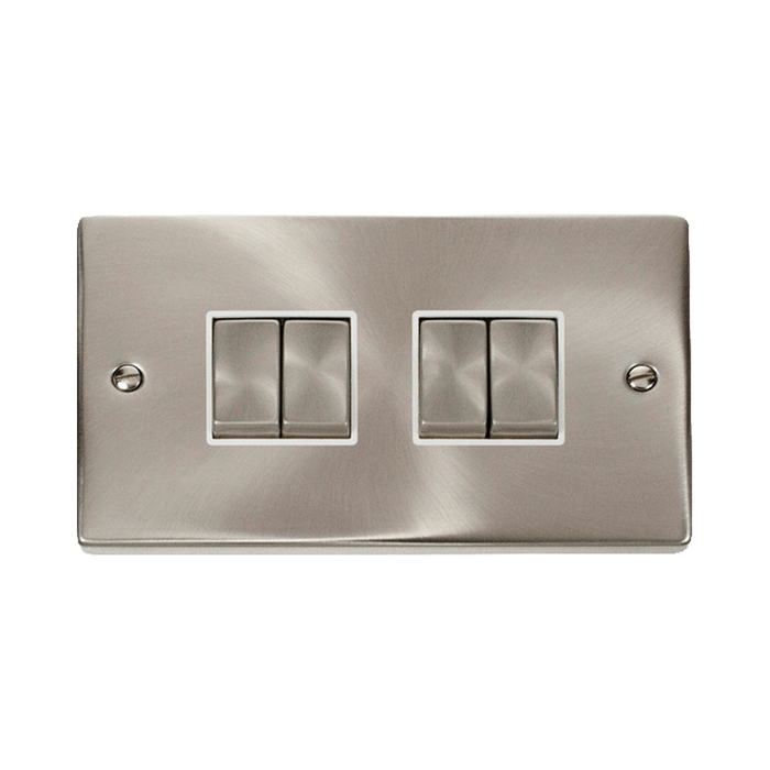 Front view of Click Deco Satin Chrome 4G Light Switch