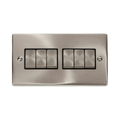 Front view of Click Deco Satin Chrome 6G Light Switch