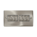 Front view of Click Deco Satin Chrome 6G Light Switch