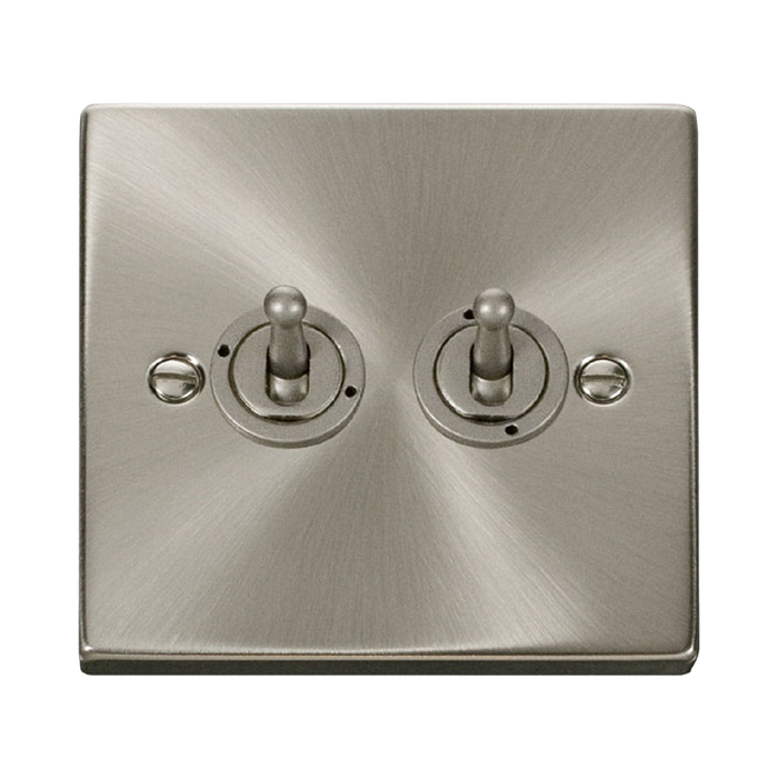 Click Deco Satin Chrome 2W & Int Toggle Switch VPSC4225