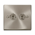 Front view of Click Deco Satin Chrome 2G Toggle Switch