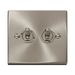 Front view of Click Deco Satin Chrome 2G Toggle Switch