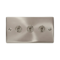 Front view of Click Deco Satin Chrome 3G Toggle Switch