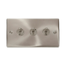 Front view of Click Deco Satin Chrome 3G Toggle Switch
