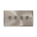 Front view of Click Deco Satin Chrome 4G Toggle Switch
