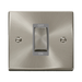 Front view of Click Deco Satin Chrome 45A Cooker Switch