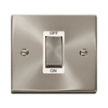 Front view of Click Deco Satin Chrome 45A Cooker Switch