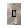 Front view of Click Deco Satin Chrome 45A Cooker Switch