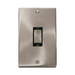 Front view of Click Deco Satin Chrome 45A Cooker Switch