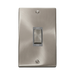 Front view of Click Deco Satin Chrome 45A Cooker Switch