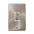 Front view of Click Deco Satin Chrome 45A Cooker Switch