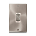 Front view of Click Deco Satin Chrome 45A Cooker Switch