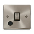 Front view of Click Deco Satin Chrome 20A Double Pole Switch with Flex
