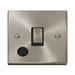 Front view of Click Deco Satin Chrome 20A Double Pole Switch with Flex