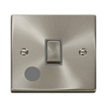 Front view of Click Deco Satin Chrome 20A Double Pole Switch with Flex