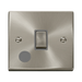 Front view of Click Deco Satin Chrome 20A Double Pole Switch with Flex