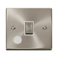 Front view of Click Deco Satin Chrome 20A Double Pole Switch with Flex