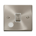 Front view of Click Deco Satin Chrome 20A Double Pole Switch with Flex