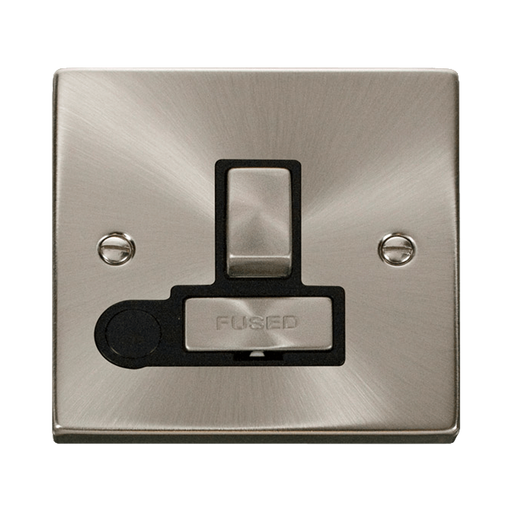 Front view of Click Deco Satin Chrome 13A Switched Spur with Flex