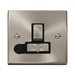 Front view of Click Deco Satin Chrome 13A Switched Spur with Flex