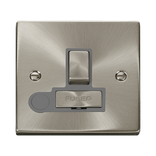 Front view of Click Deco Satin Chrome 13A Switched Spur with Flex