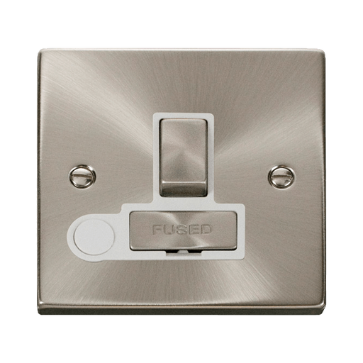 Front view of Click Deco Satin Chrome 13A Switched Spur with Flex