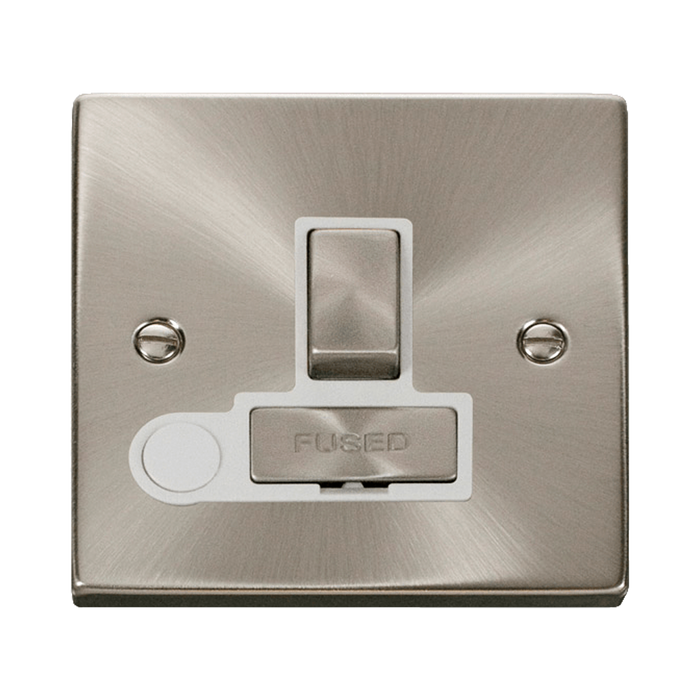 Front view of Click Deco Satin Chrome 13A Switched Spur with Flex