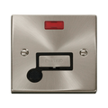 Front view of Click Deco Satin Chrome 13A Fused Connection Unit with Neon and Flex