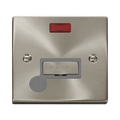 Front view of Click Deco Satin Chrome 13A Fused Connection Unit with Neon and Flex