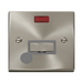 Front view of Click Deco Satin Chrome 13A Fused Connection Unit with Neon and Flex